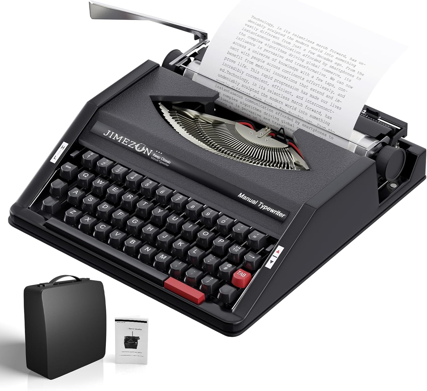 Vintage Typewriter - Portable Manual Typewriter, The Retro Typewriter for Creative Writing, Ideal Gift for Word Processor Enthusiasts